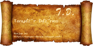 Tenyér Dénes névjegykártya