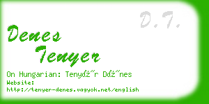 denes tenyer business card